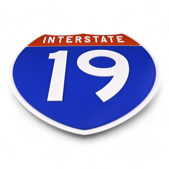 Interstate 19 Road Sign Replica, number Personalized Travel Decor, 8.5" x 8.5"