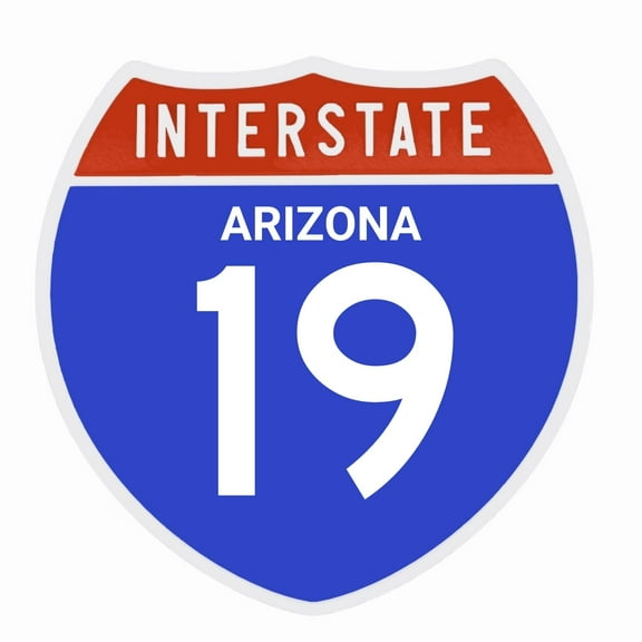 Interstate 19 Road Sign Replica, ARIZONA Personalized Travel Decor, 8.5" x 8.5"