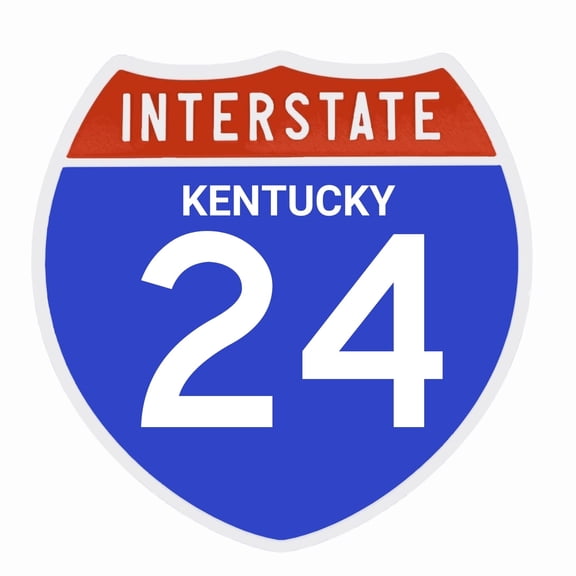 Interstate 24 Road Sign Replica, KENTUCKY Personalized Travel Decor, 8.5" x 8.5"