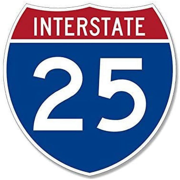 Interstate 25 Colorado Freeway Sign Shaped 3M Reflective sticker| Road Trip rave CO Denver Highway