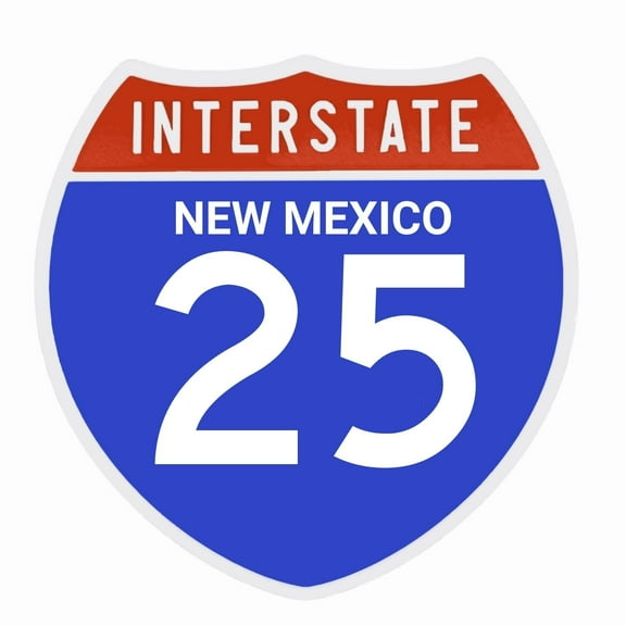 Interstate 25 Road Sign Replica, NEW-MEXICO Personalized Travel Decor, 8.5" x 8.5"