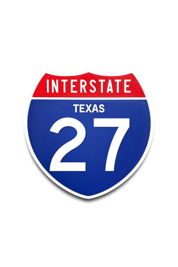 Interstate 27 Road Sign Replica, TEXAS Personalized Travel Decor, 8.5" x 8.5"