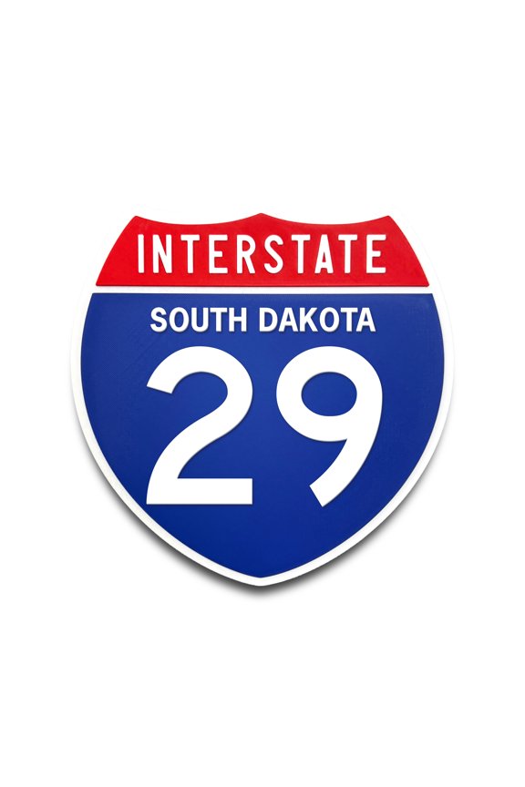 Interstate 29 South Dakota Road Sign Replica, Indoor Wall Decor