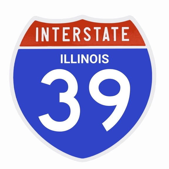 Interstate 39 Road Sign Replica, ILLONOIS Personalized Travel Decor, 8.5" x 8.5"