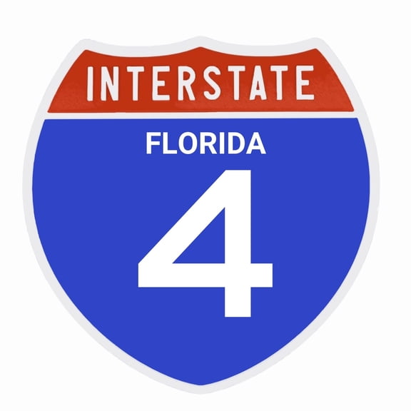 Interstate 4 Road Sign Replica, FLORIDA Personalized Travel Decor, 8.5" x 8.5"