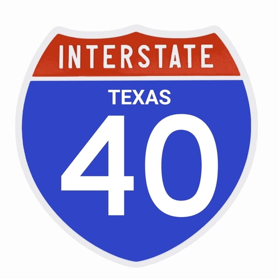 Interstate 40 Road Sign Replica, TEXAS Personalized Travel Decor, 8.5" x 8.5"