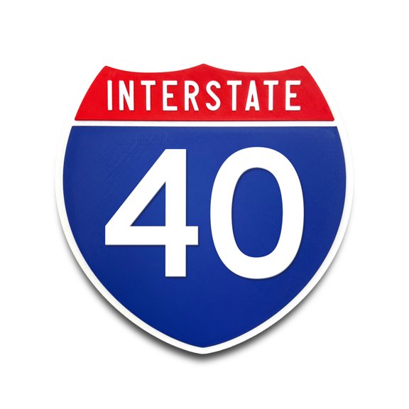 Interstate 40 Number Only Road Sign Replica, Indoor Wall Decor