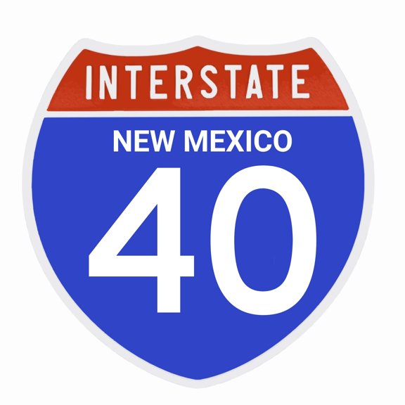 Interstate 40 Road Sign Replica, NEW-MEXICO Personalized Travel Decor, 8.5" x 8.5"