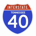 thumbnail image 1 of Interstate 40 Road Sign Replica, TENNESSEE Personalized Travel Decor, 8.5" x 8.5", 1 of 4