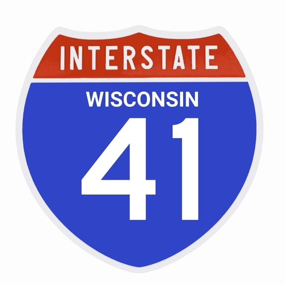 Interstate 41 Road Sign Replica, WISCONSIN Personalized Travel Decor, 8.5" x 8.5"