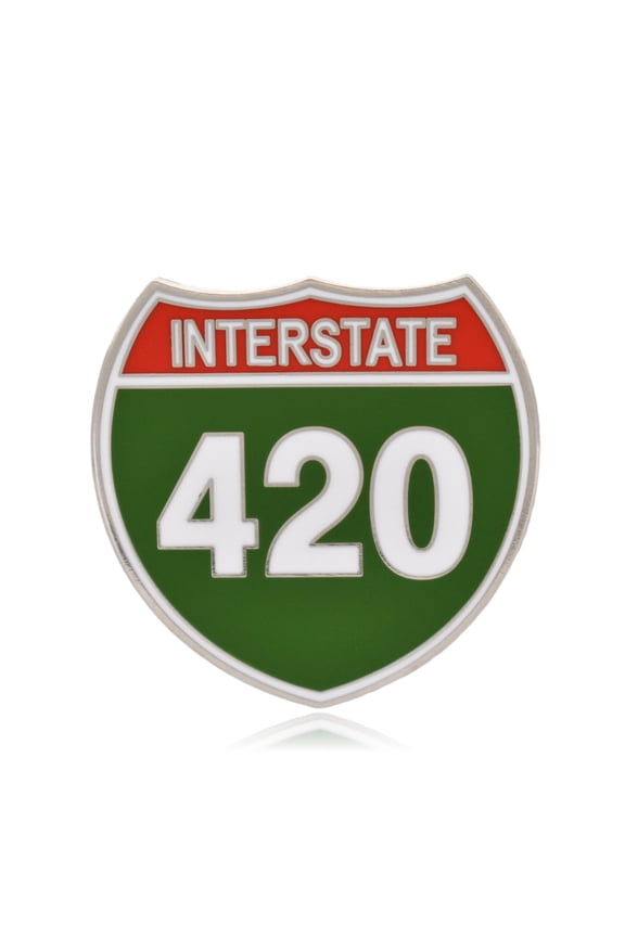 Interstate 420 Marijuana Weed THC Hard Enamel Lapel Pin