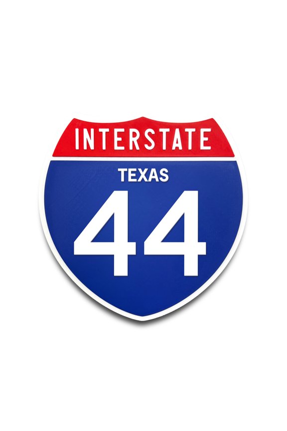 Interstate 44 Road Sign Replica, TEXAS Personalized Travel Decor, 8.5" x 8.5"