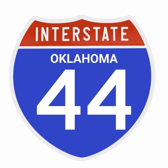 Interstate 44 Road Sign Replica, OKLAHOMA Personalized Travel Decor, 8.5" x 8.5"