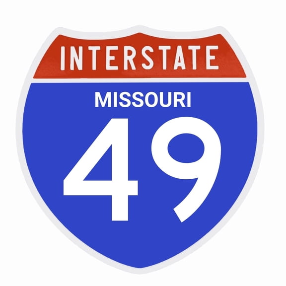 Interstate 49 Road Sign Replica, MISSOURI Personalized Travel Decor, 8.5" x 8.5"