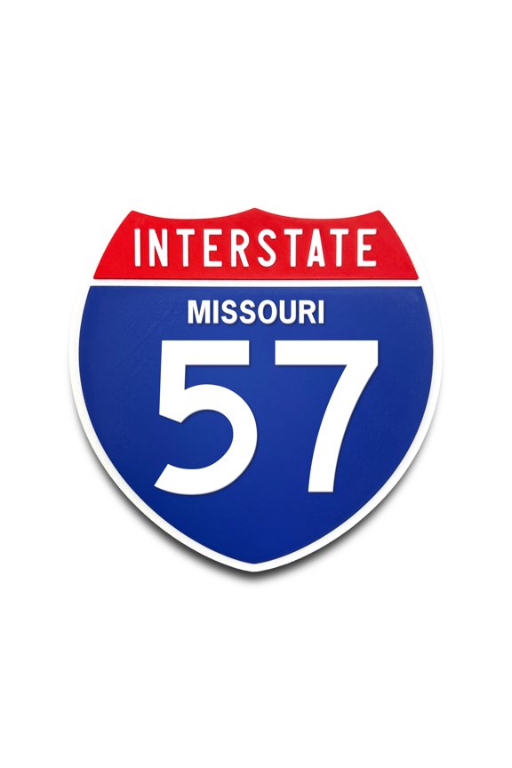 Interstate 57 Missouri Road Sign Replica, Indoor Wall Decor