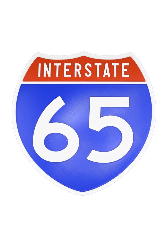 Interstate 65 Road Sign Replica, number Personalized Travel Decor, 8.5" x 8.5"