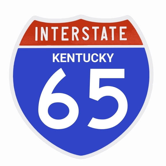 Interstate 65 Road Sign Replica, KENTUCKY Personalized Travel Decor, 8.5" x 8.5"