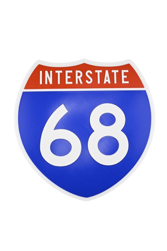 Interstate 68 Road Sign Replica, number Personalized Travel Decor, 8.5" x 8.5"