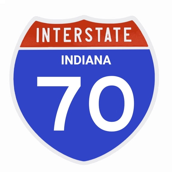 Interstate 70 Road Sign Replica, INDIANA Personalized Travel Decor, 8.5" x 8.5"