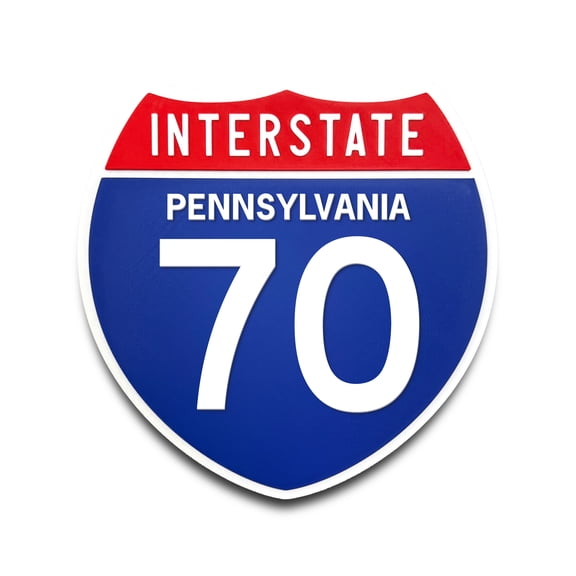 Interstate 70 Pennsylvania Road Sign Replica, Indoor Wall Decor