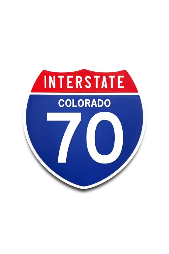 Interstate 70 Colorado Road Sign Replica, Indoor Wall Decor