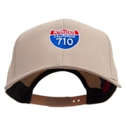 Interstate 710 Embroidered Solid Cotton Twill Pro Style Cap - Khaki OSFM
