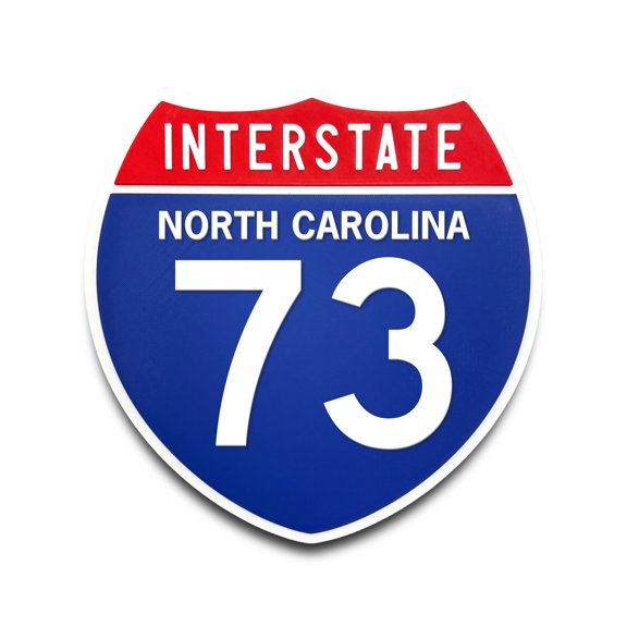 Interstate 73 North Carolina Road Sign Replica, Indoor Wall Decor
