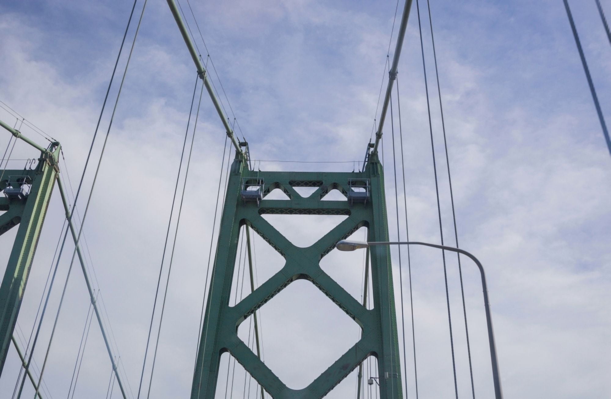 Interstate 74 Bridge spanning the Mississippi River between Bettendorf Iowa and Moline Illinois USA Canvas Art - Panoramic Images (24 x 36)