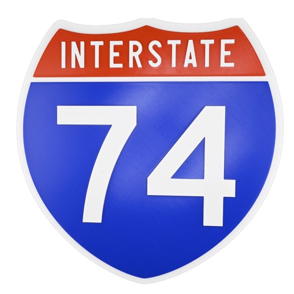 Interstate 74 Road Sign Replica, number Personalized Travel Decor, 8.5" x 8.5"