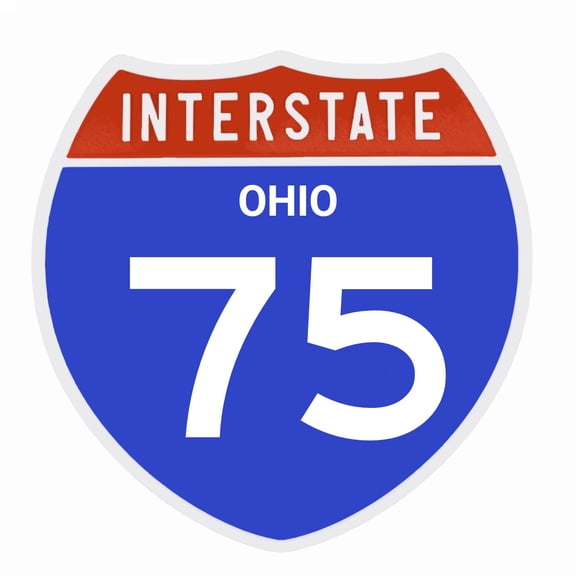 Interstate 75 Road Sign Replica, OHIO Personalized Travel Decor, 8.5" x 8.5"