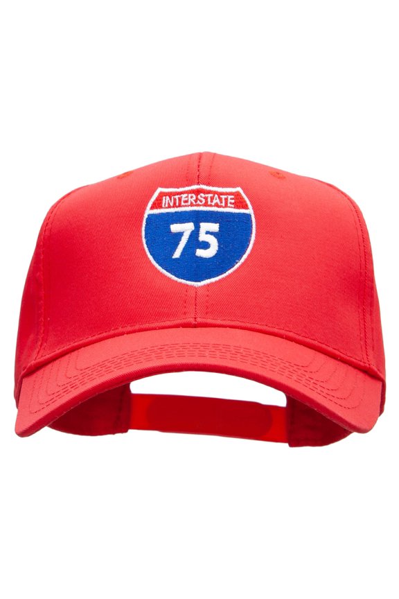 Interstate 75 Solid Cotton Twill Low Profile Snap Cap - Red OSFM