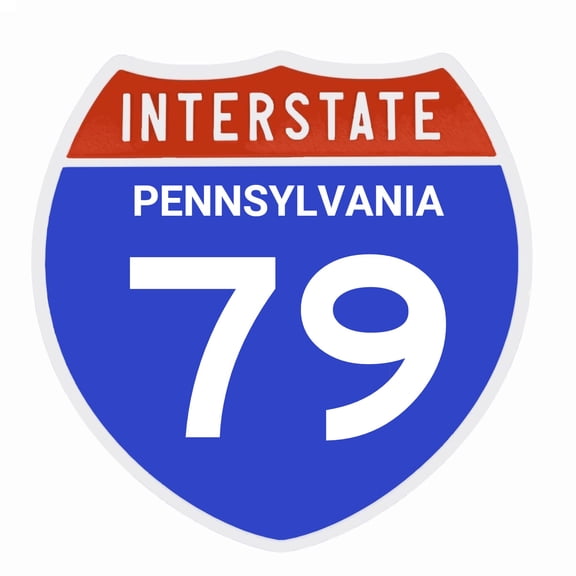 Interstate 79 Road Sign Replica, PENNSYLVANIA Personalized Travel Decor, 8.5" x 8.5"