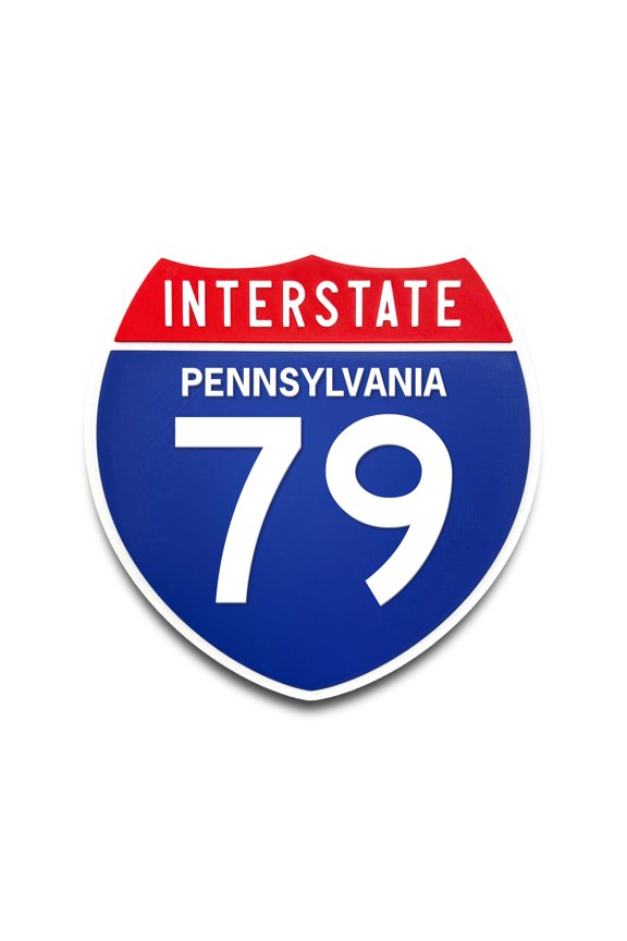 Interstate 79 Pennsylvania Road Sign Replica, Indoor Wall Decor