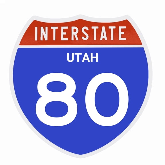 Interstate 80 Road Sign Replica, UTAH Personalized Travel Decor, 8.5" x 8.5"