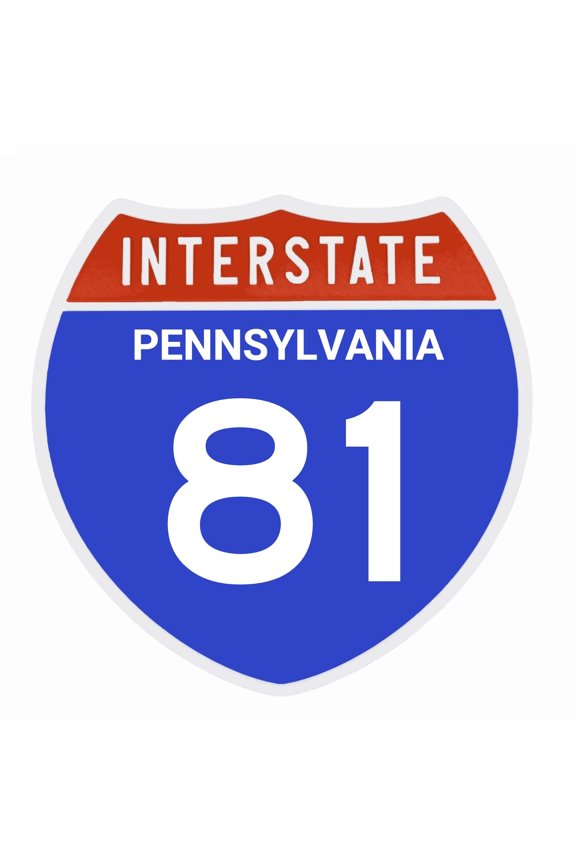 Interstate 81 Road Sign Replica, PENNSYLVANIA Personalized Travel Decor, 8.5" x 8.5"