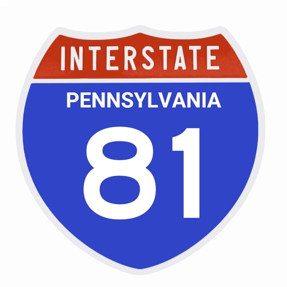 Interstate 81 Road Sign Replica, PENNSYLVANIA Personalized Travel Decor, 8.5" x 8.5"