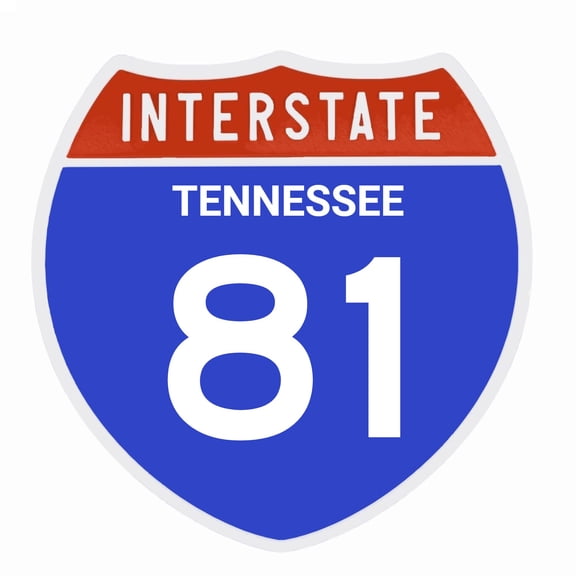 Interstate 81 Road Sign Replica, TENNESSEE Personalized Travel Decor, 8.5" x 8.5"
