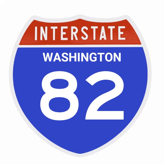 Interstate 82 Road Sign Replica, WASHINGTON Personalized Travel Decor, 8.5" x 8.5"