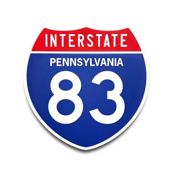 Interstate 83 Pennsylvania Road Sign Replica, Indoor Wall Decor