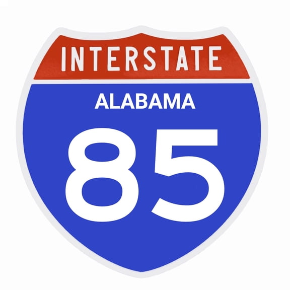 Interstate 85 Road Sign Replica, ALABAMA Personalized Travel Decor, 8.5" x 8.5"