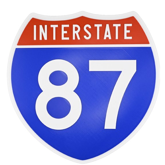 Interstate 87 Road Sign Replica, number Personalized Travel Decor, 8.5" x 8.5"