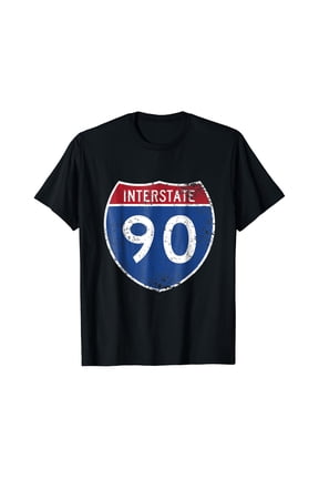 Interstate 90 Distressed Grunge Vintage Look T-Shirt, Vintage Birthday Gift