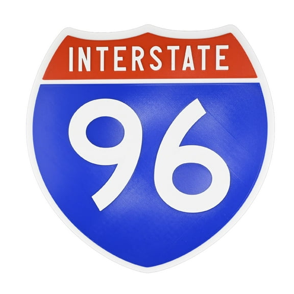 Interstate 96 Road Sign Replica, number Personalized Travel Decor, 8.5" x 8.5"