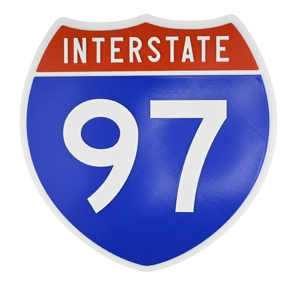 Interstate 97 Road Sign Replica, number Personalized Travel Decor, 8.5" x 8.5"