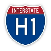 Interstate H-1 H1 Sticker Decal - Self Adhesive Vinyl - Weatherproof - Made in USA - highway shield hawaii o'ahu oahu