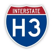 Interstate H-3 H3 Sticker Decal - Self Adhesive Vinyl - Weatherproof - Made in USA - highway hawaii o'ahu oahu john a burns freeway