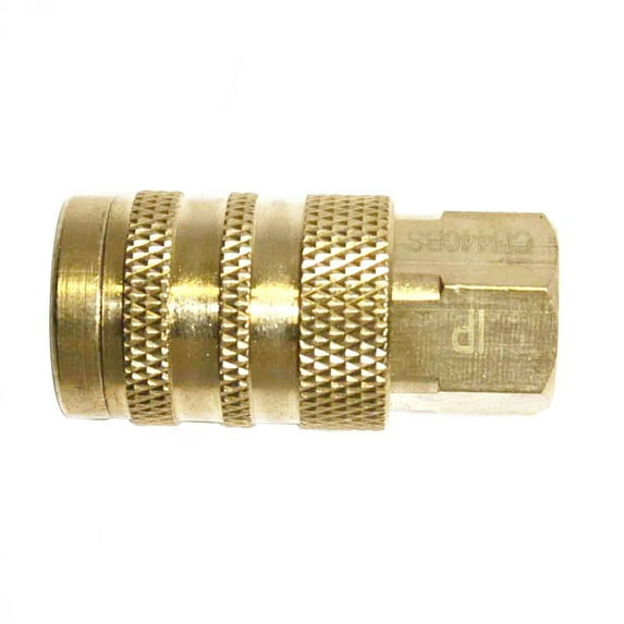 Interstate Pneumatics CH440BS-D 1/4" x 1/4" FPT Industrial Brass Coupler
