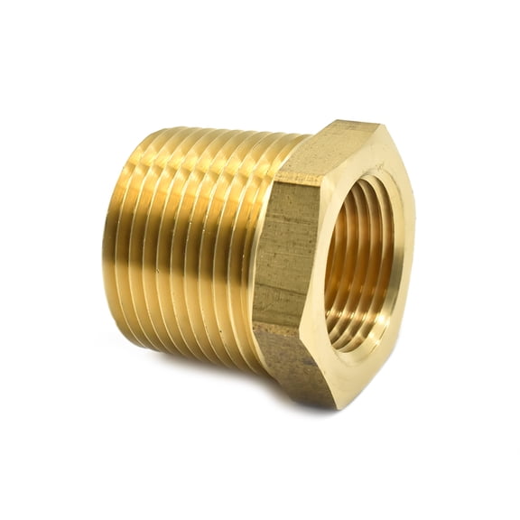 Interstate Pneumatics FB909-7 1 Inch NPT Male x 3/4 Inch NPT Female Brass Hex Bushing