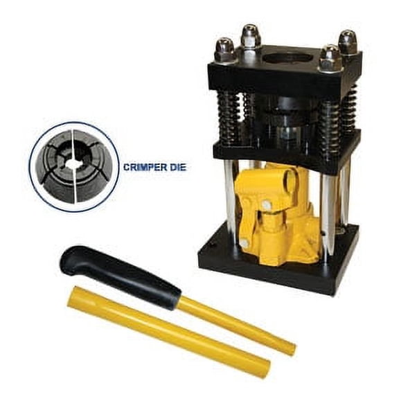 Interstate Pneumatics H10-8 Manual Benchtop Hydraulic Jack Air Hose Crimper - 1/2 Inch to 3/4 Inch