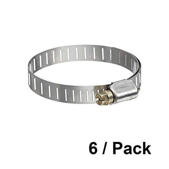 Interstate Pneumatics H585-6PK 6/Pack 1 13/16" to 2 3/4" Adjustable Stainless Steel Worm Gear Pipe Radiator Fitting Hose Clamp